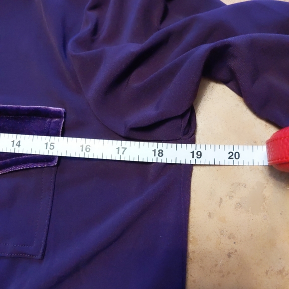 Susan Graver Purple Velour Trim Tunic Shirt size Small - Picture 7 of 8